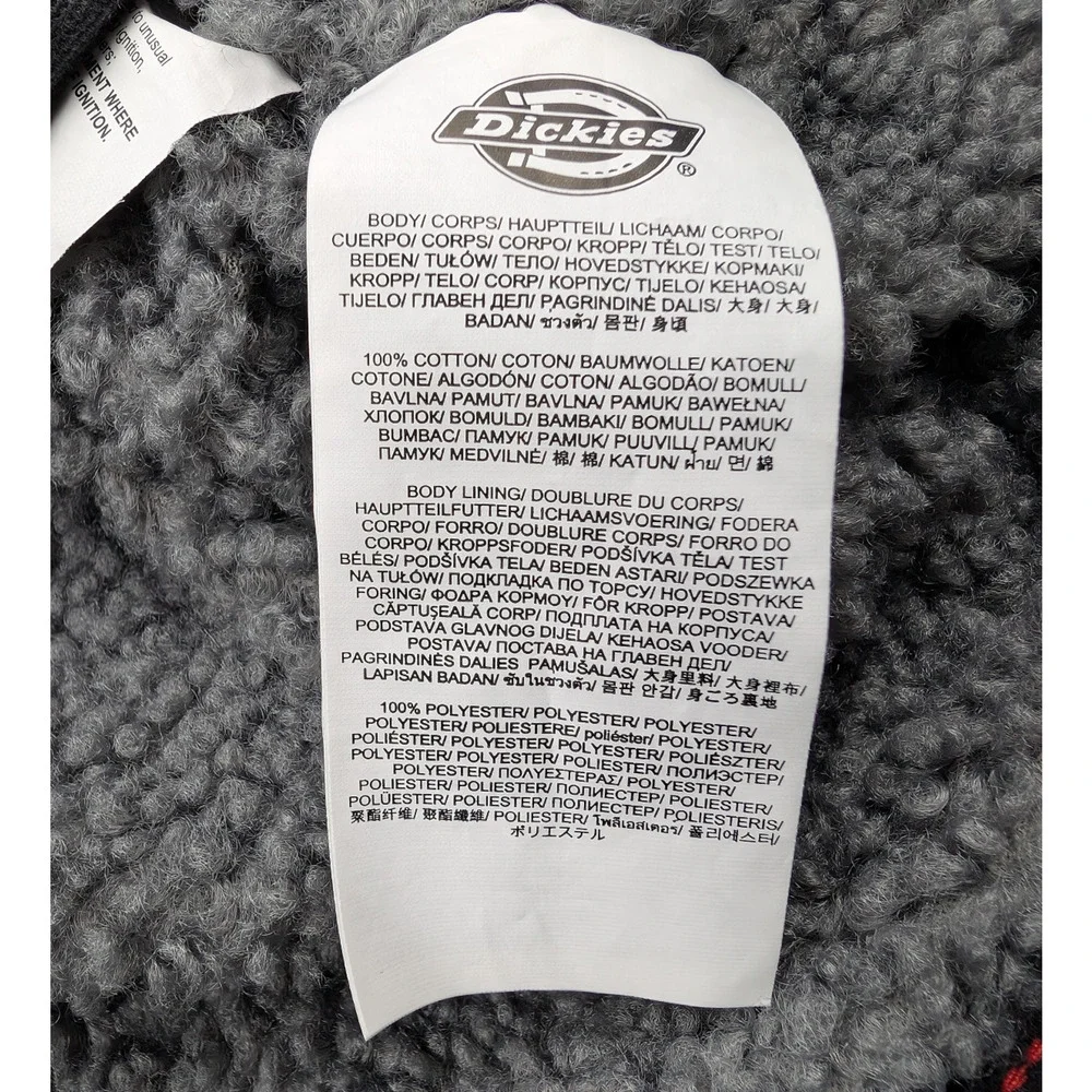 Dickies Duck Canvas Jacket Mens 2XL Fleece Lined Work Wear Hooded TJ360 Utility